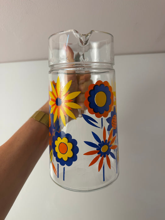 Krug Flower Power Glas aus Frankreich
