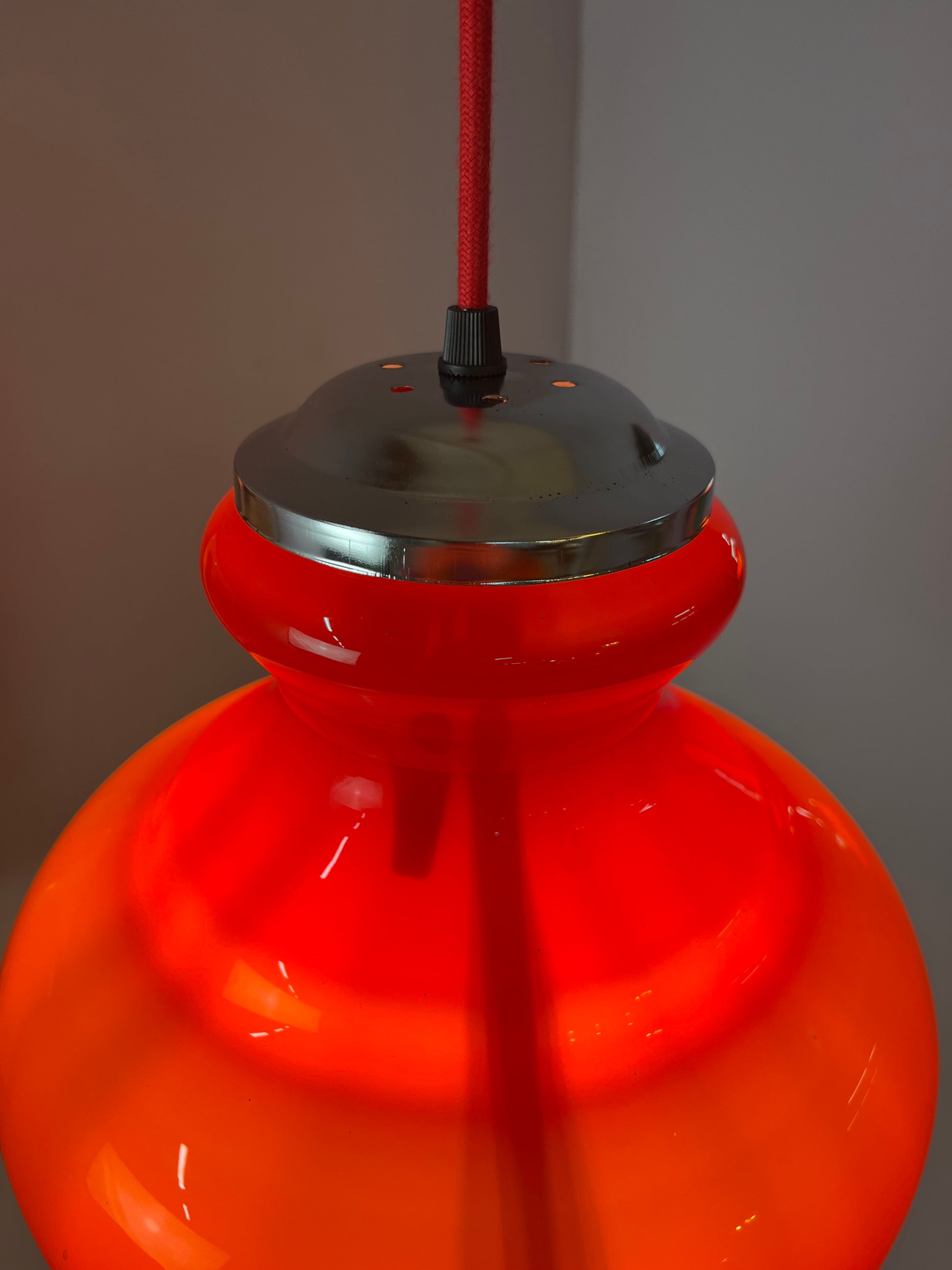 Hängelampe rot Glas