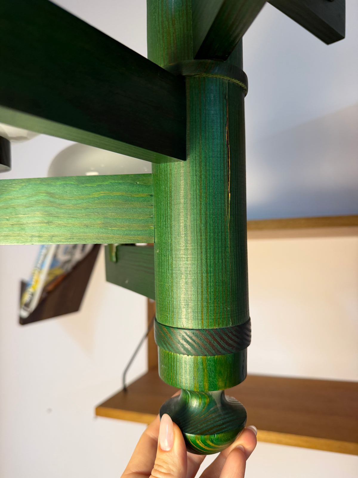 Kronleuchter grün Opalglas
