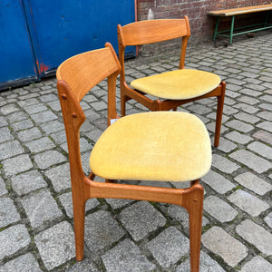 Set: 2x Polsterstuhl gelb Samt Teak von Domus Danica