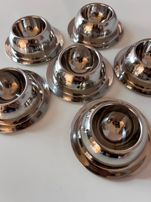 Set: 6x Eierbecher Edelstahl verchromt aus Dänemark