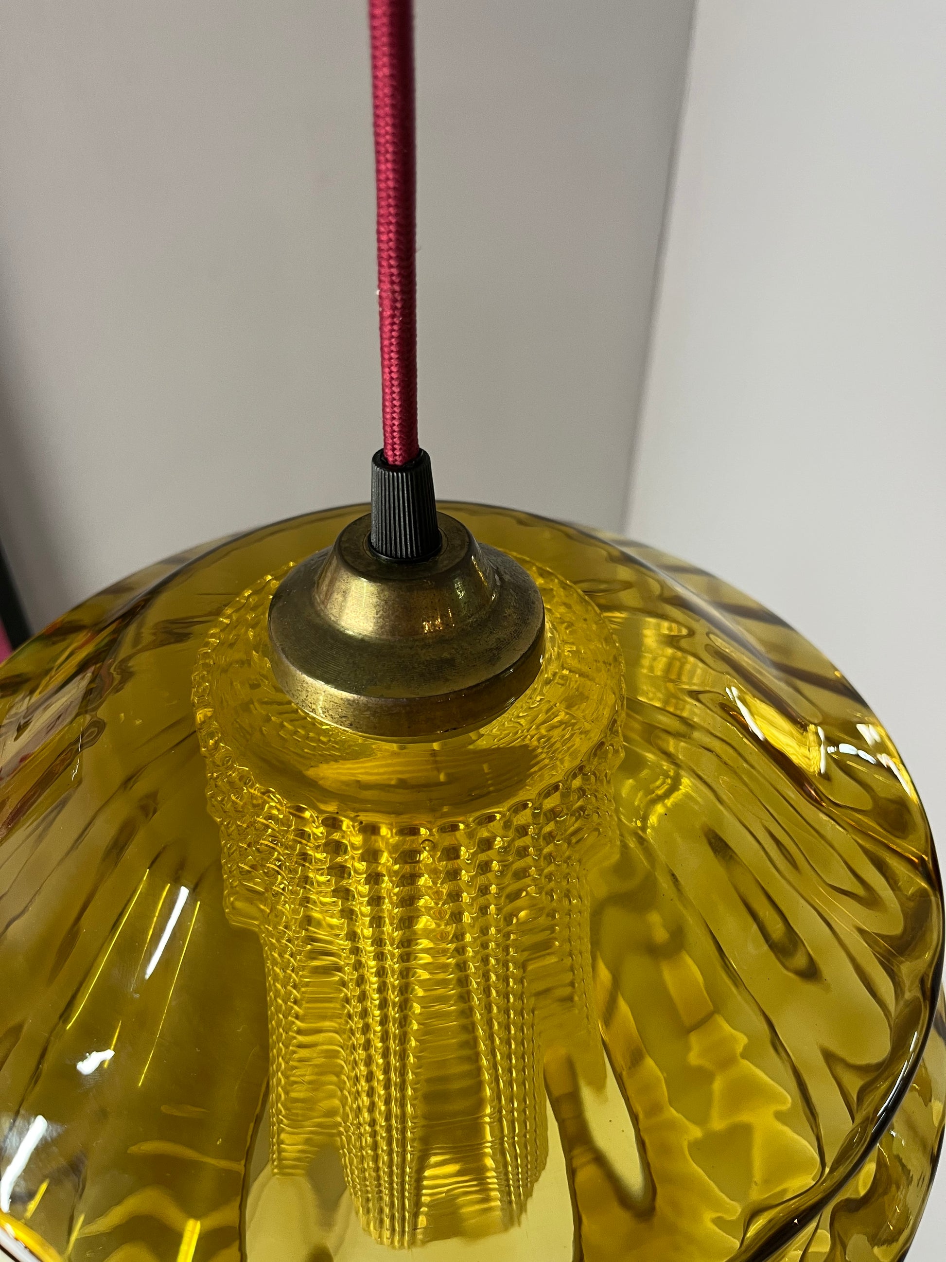 Hängelampe mit Glas Doppelschirm von Carl Fagerlund für Orrefors