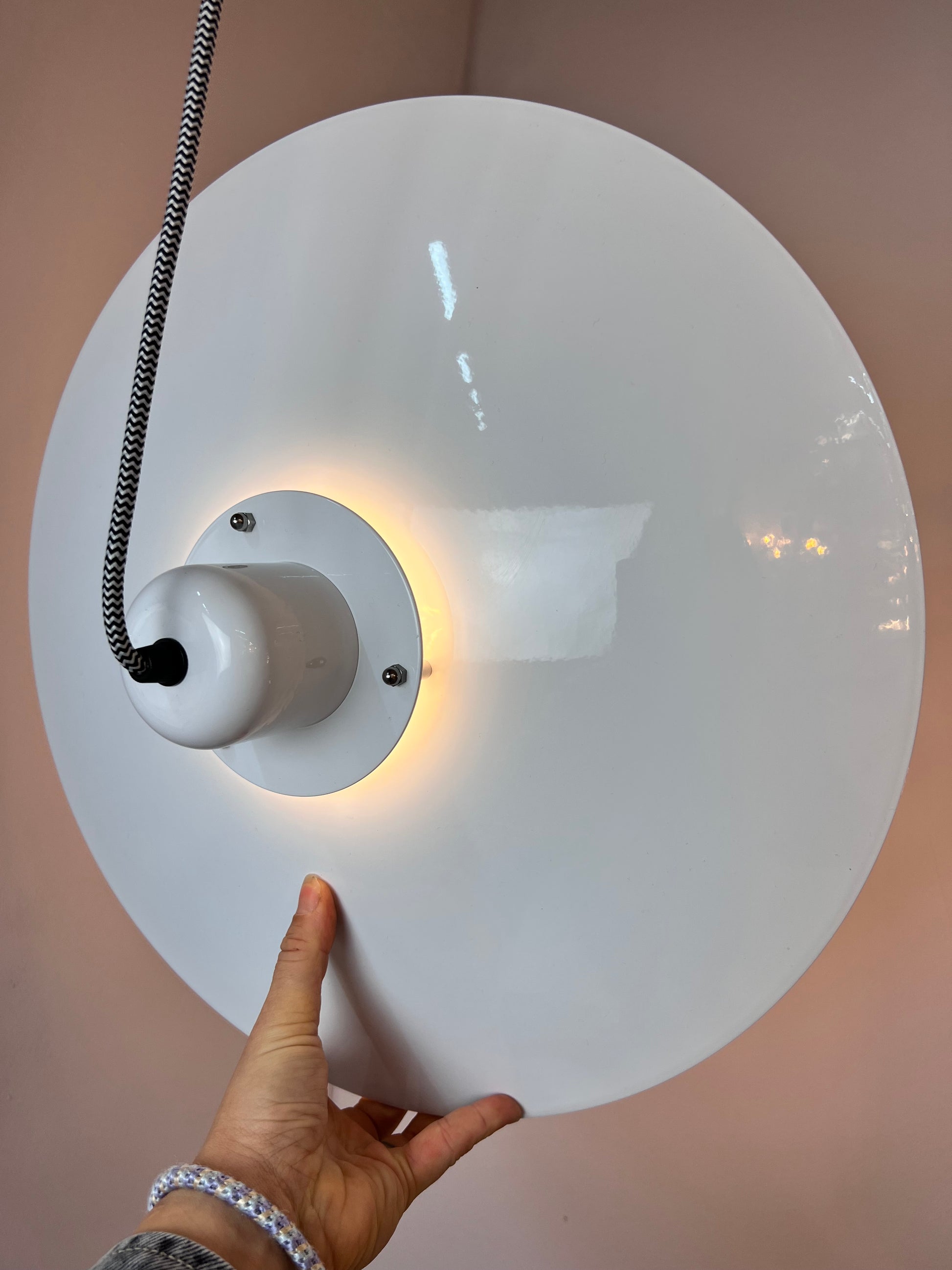 Lamellenlampe weiß Hochglanz