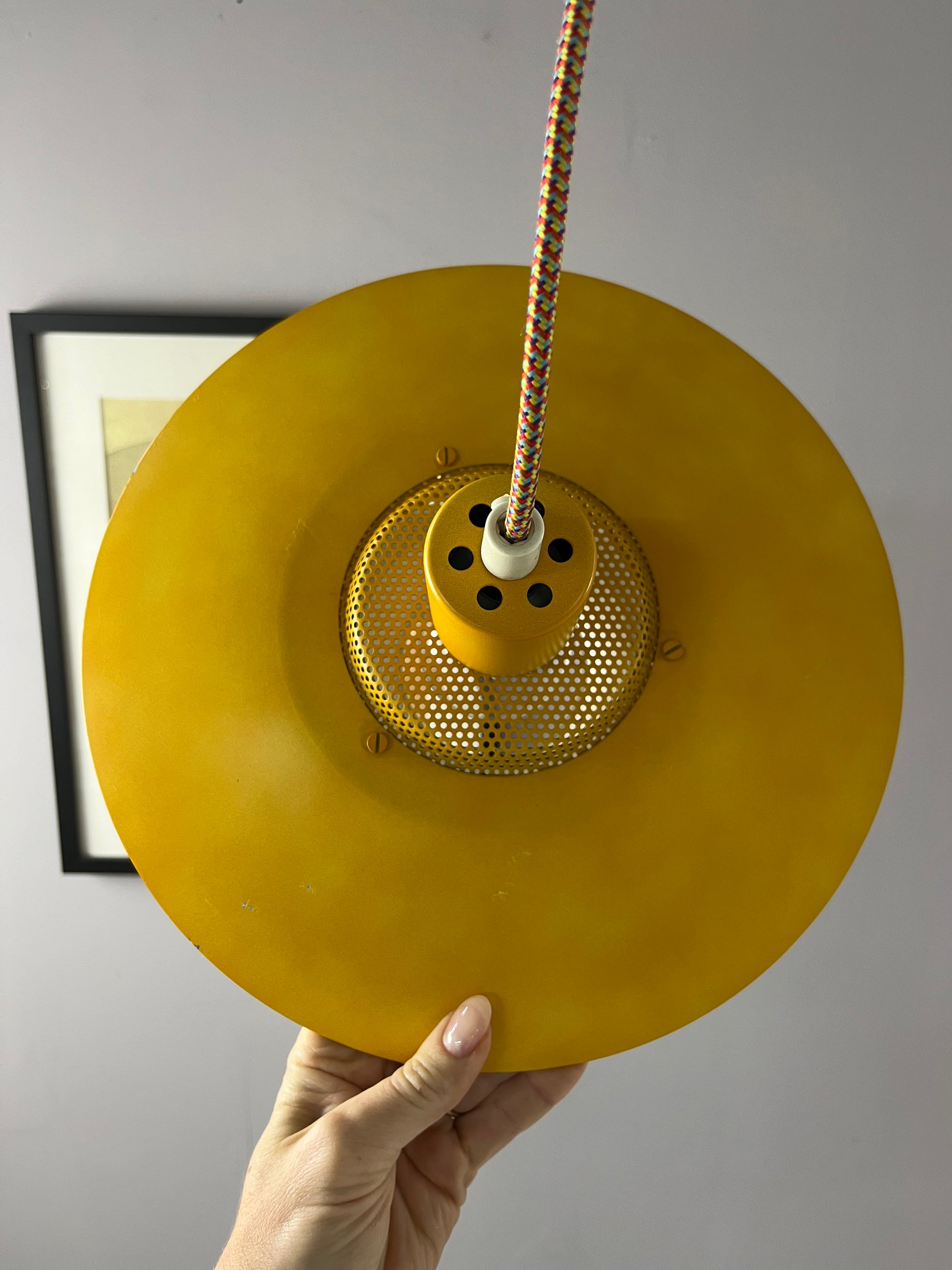 Lamellenlampe gelb aus Dänemark