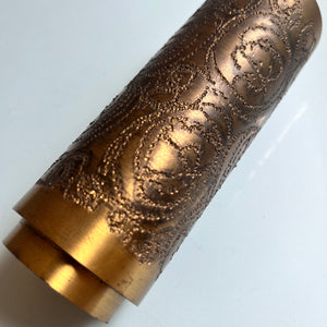 Brutalistische Vase gold Messing 70er
