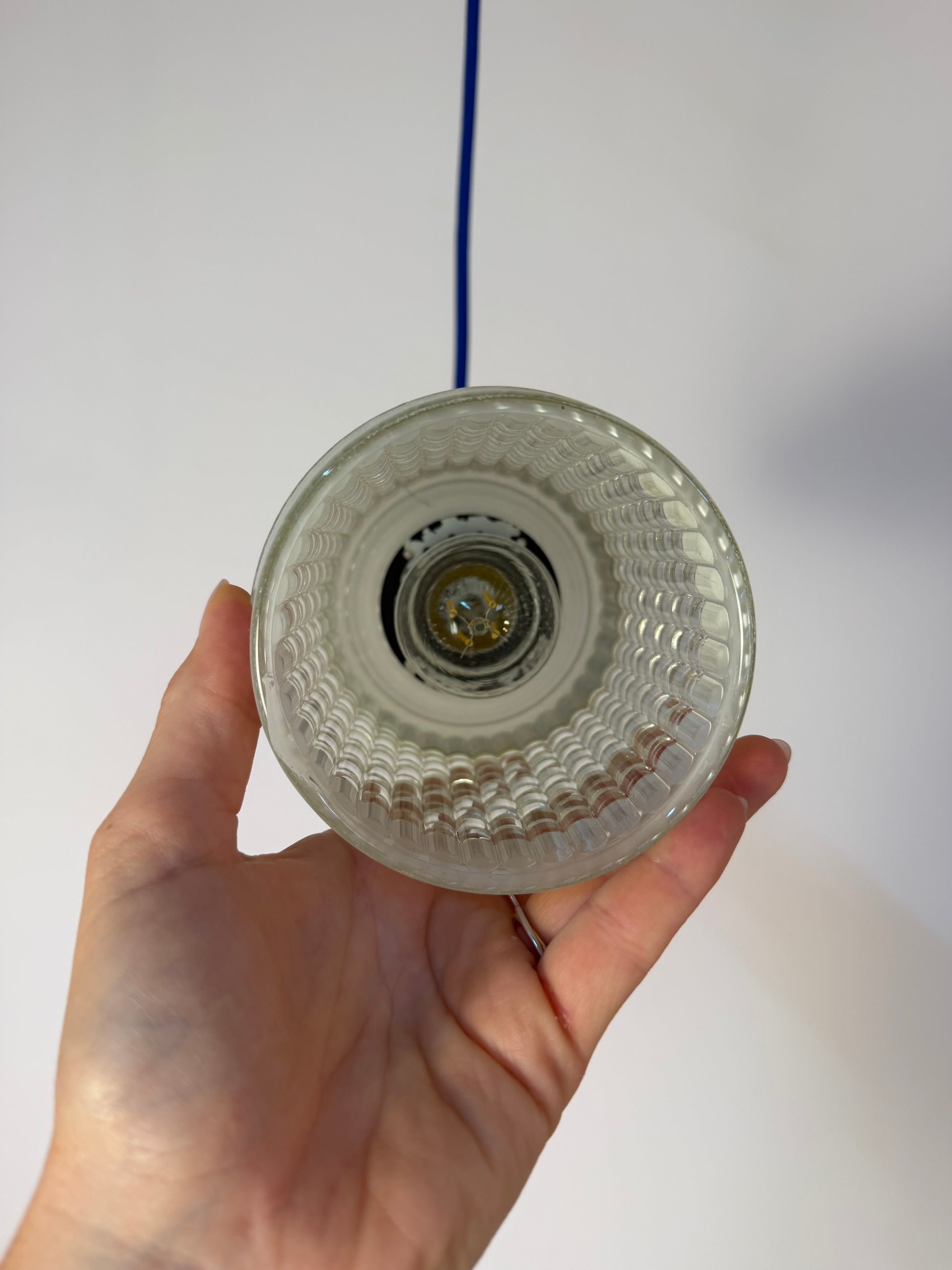 Hängelampe Glas Messing aus Dänemark