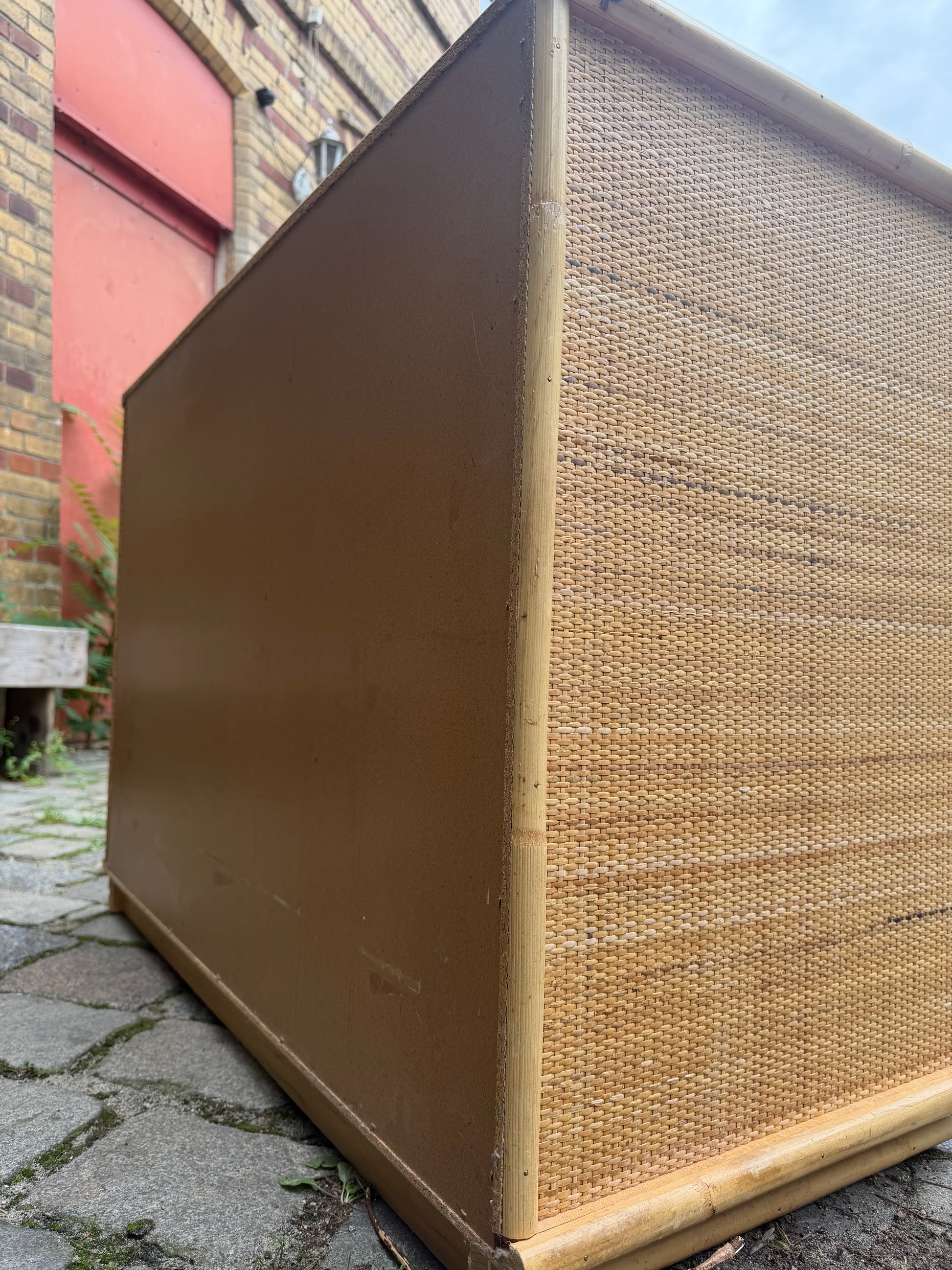 Kommode Rattan Bambus mit Messinggriffen von Dal Vera