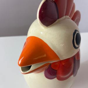 Kanne Hahn orange rot Keramik