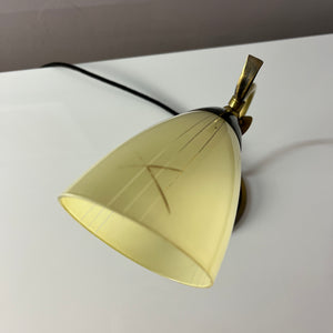 Tischlampe Messing Glas