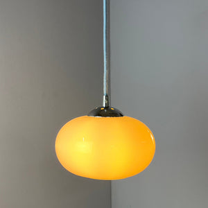 Hängelampe weiß Glas Chrom
