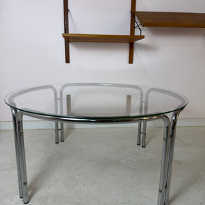 Runder Couchtisch Glas & Chrom