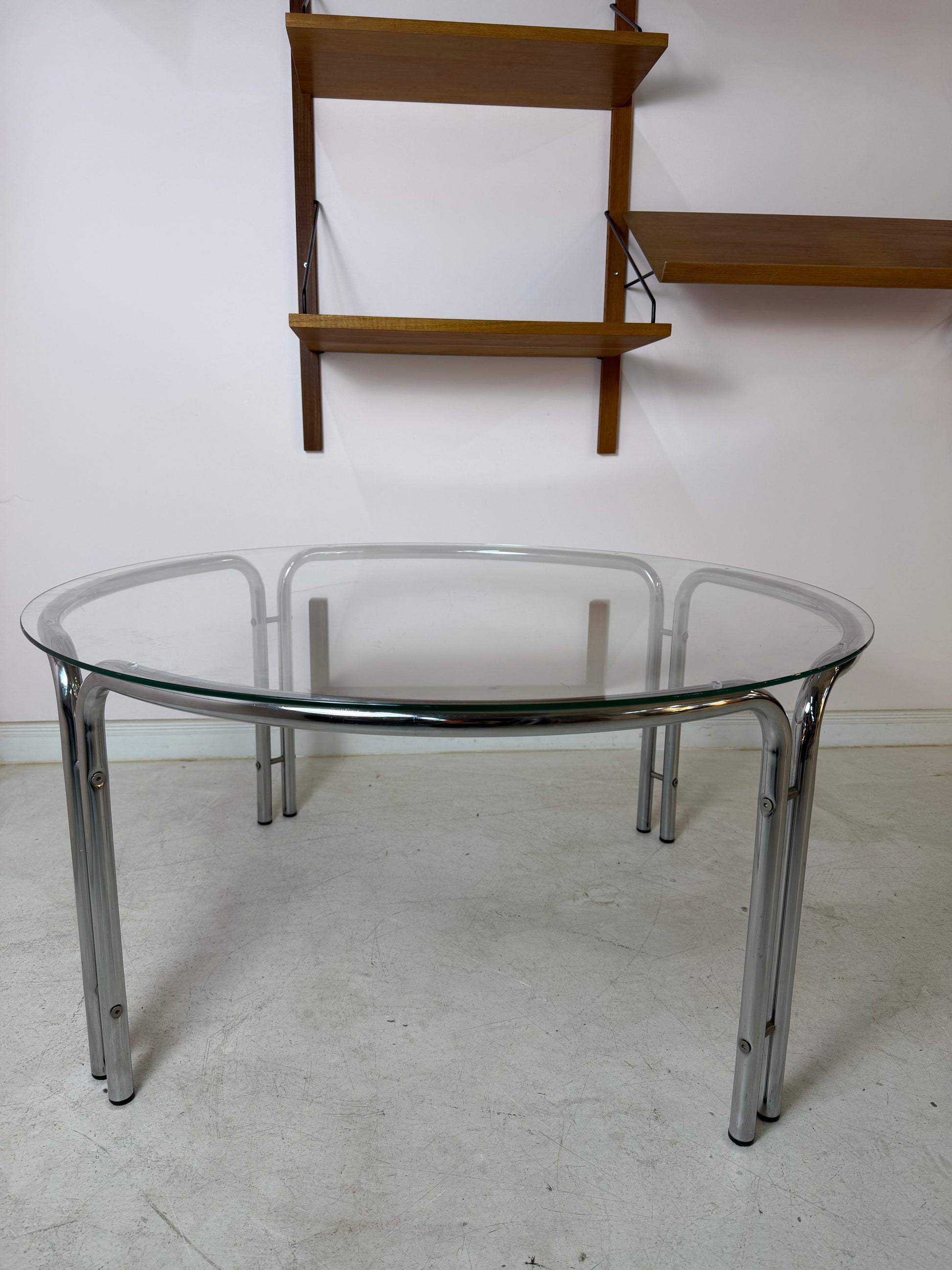 Runder Couchtisch Glas & Chrom