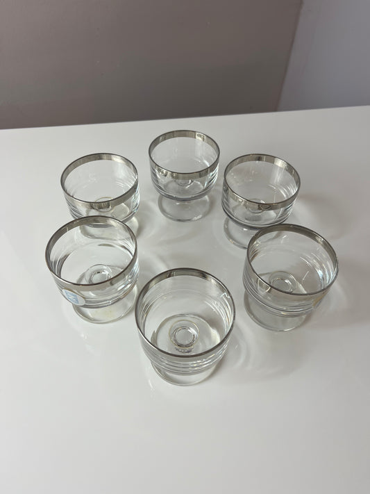 Set: 6x Likörglas mit Silberrand von Schott Zwiesel