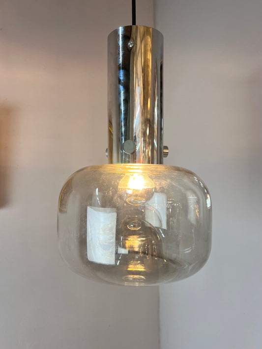 Hänge- oder Deckenlampe Glas Chrom von Glashütte Limburg