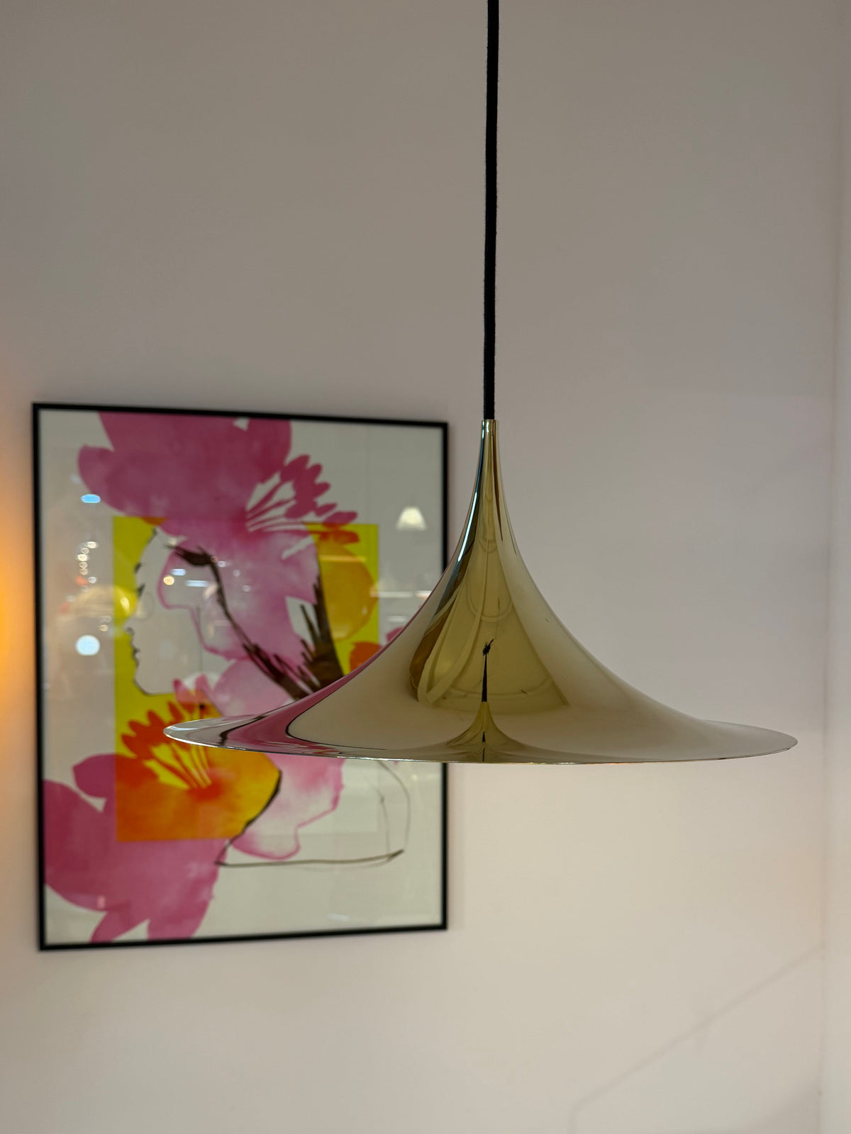 Trompetenlampe gold spiegelnd von Claus Bonderup & Torsten Thorup für Fog & Mørup
