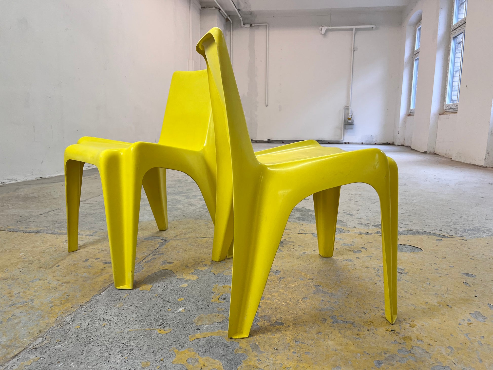 Esszimmerstuhl Modell BA 1171 gelb von Helmut Bätzner für Bofinger