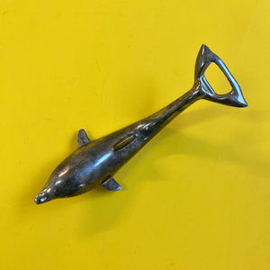 Flaschenöffner Delfin versilbert 60er