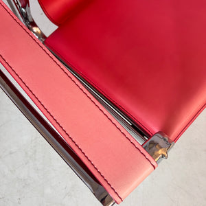 Chrom-Sessel rot aus Dänemark