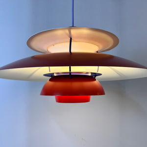 Lamellenlampe PH5 rot von Poul Henningsen für Louis Poulsen