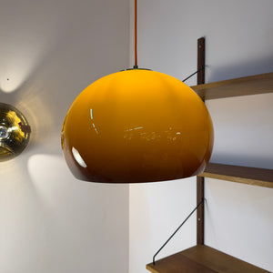 Hängelampe Guzzini Kunststoff braun orange