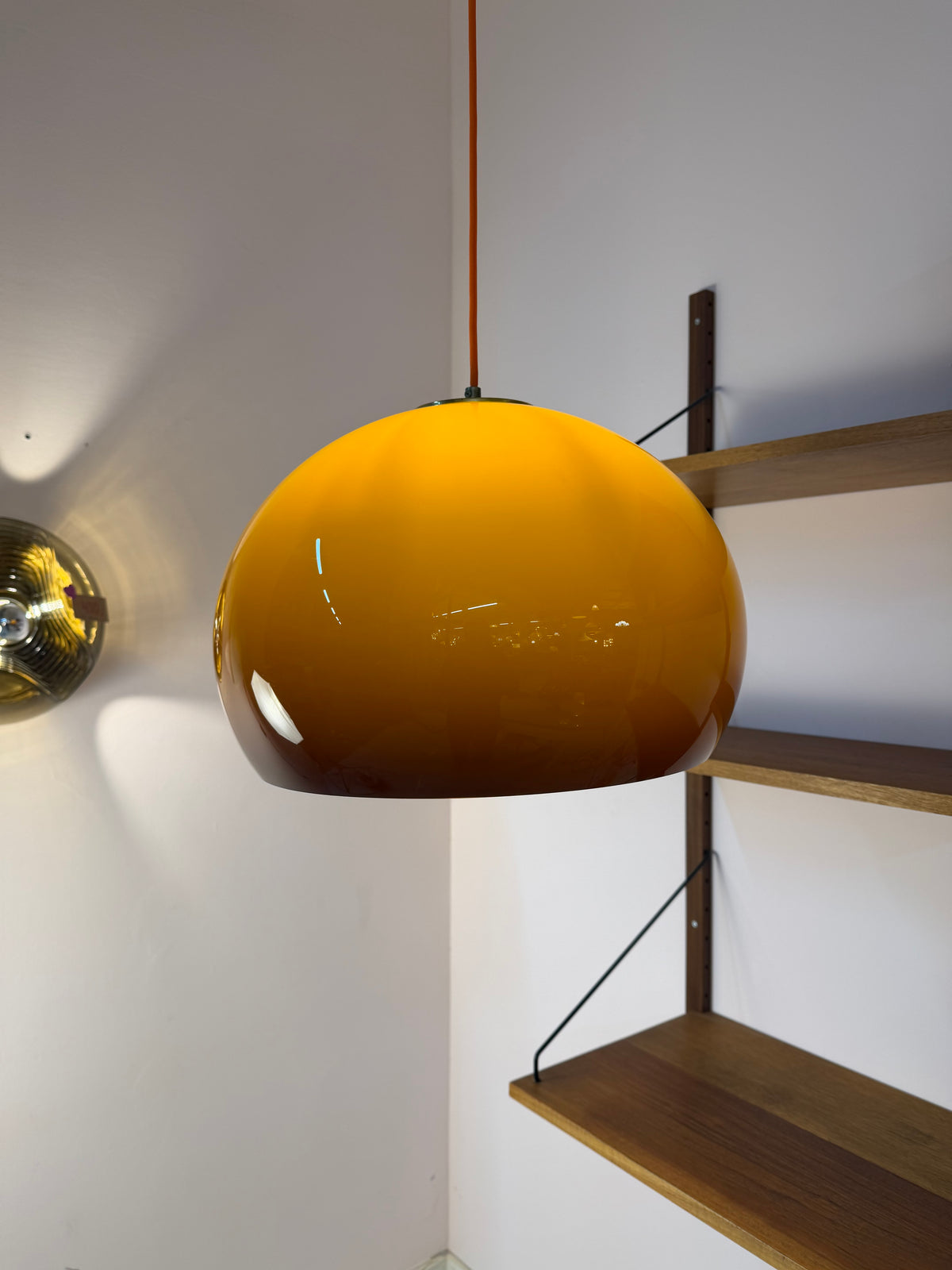 Hängelampe Guzzini Kunststoff braun orange