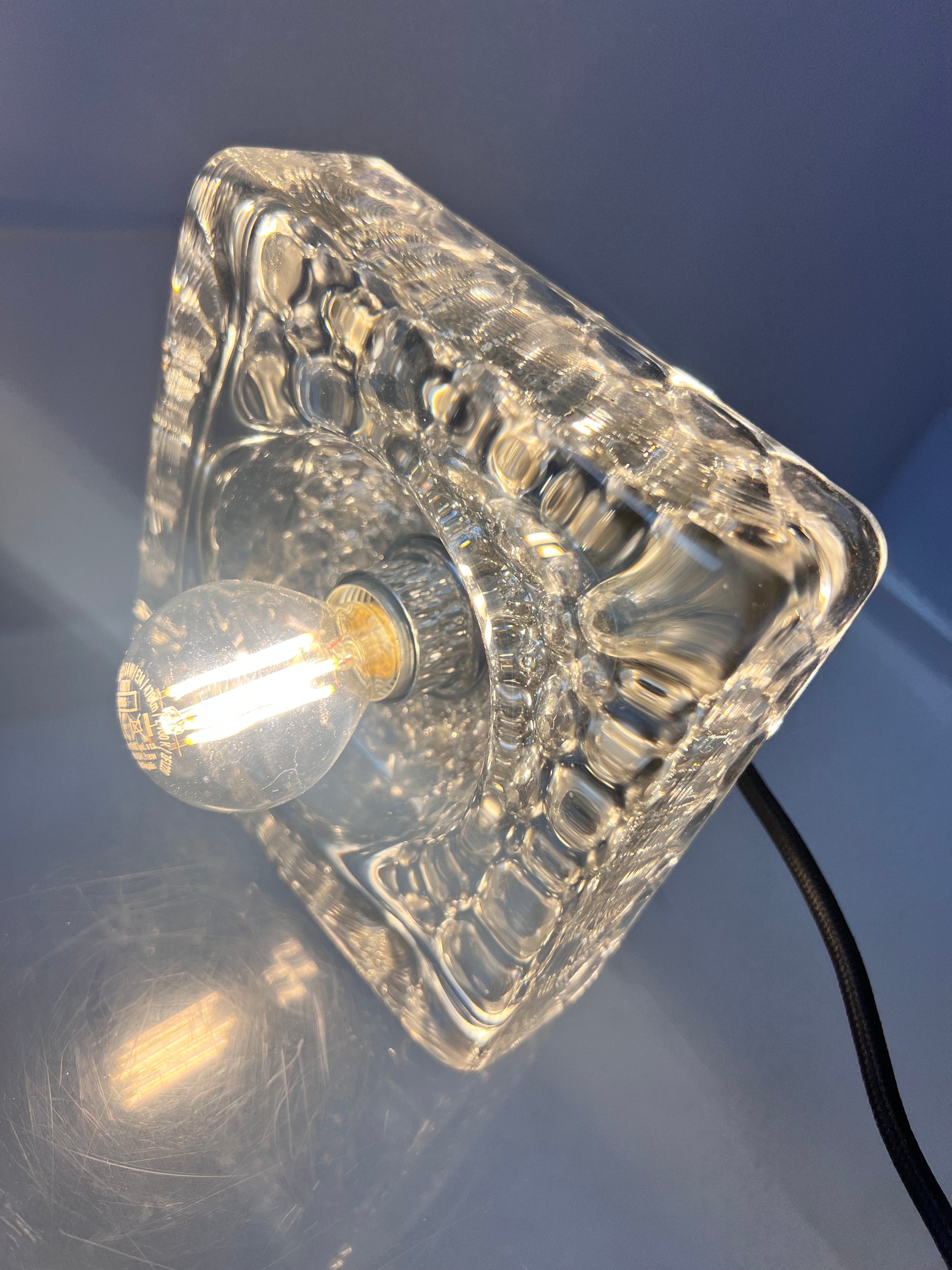 Wandlampe Ice Cube Glas Chrom