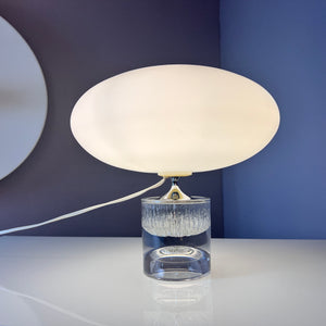 Tischlampe weiß Glas von Daum Nancy