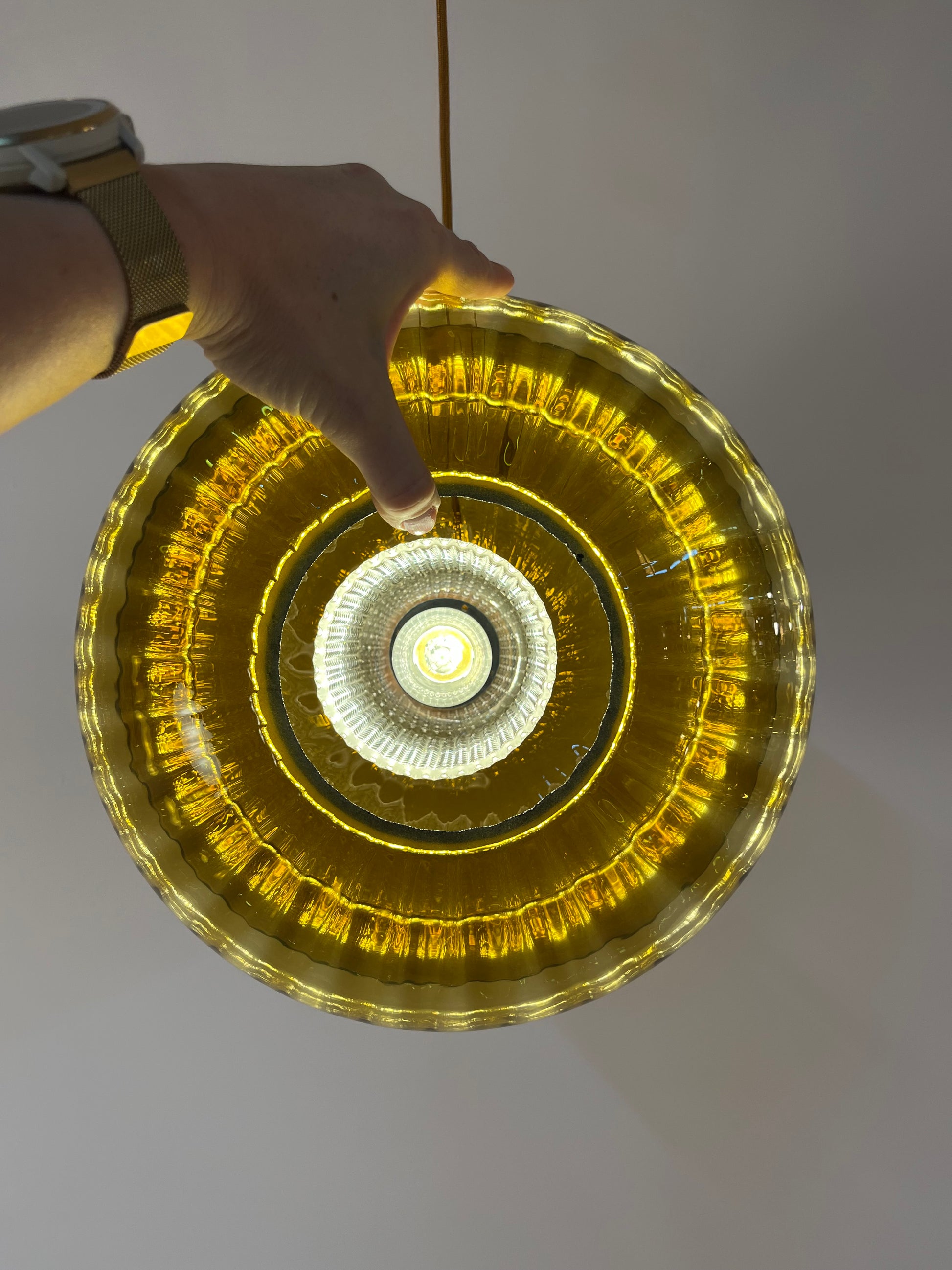 Hängelampe Glas Teak von Orrefors