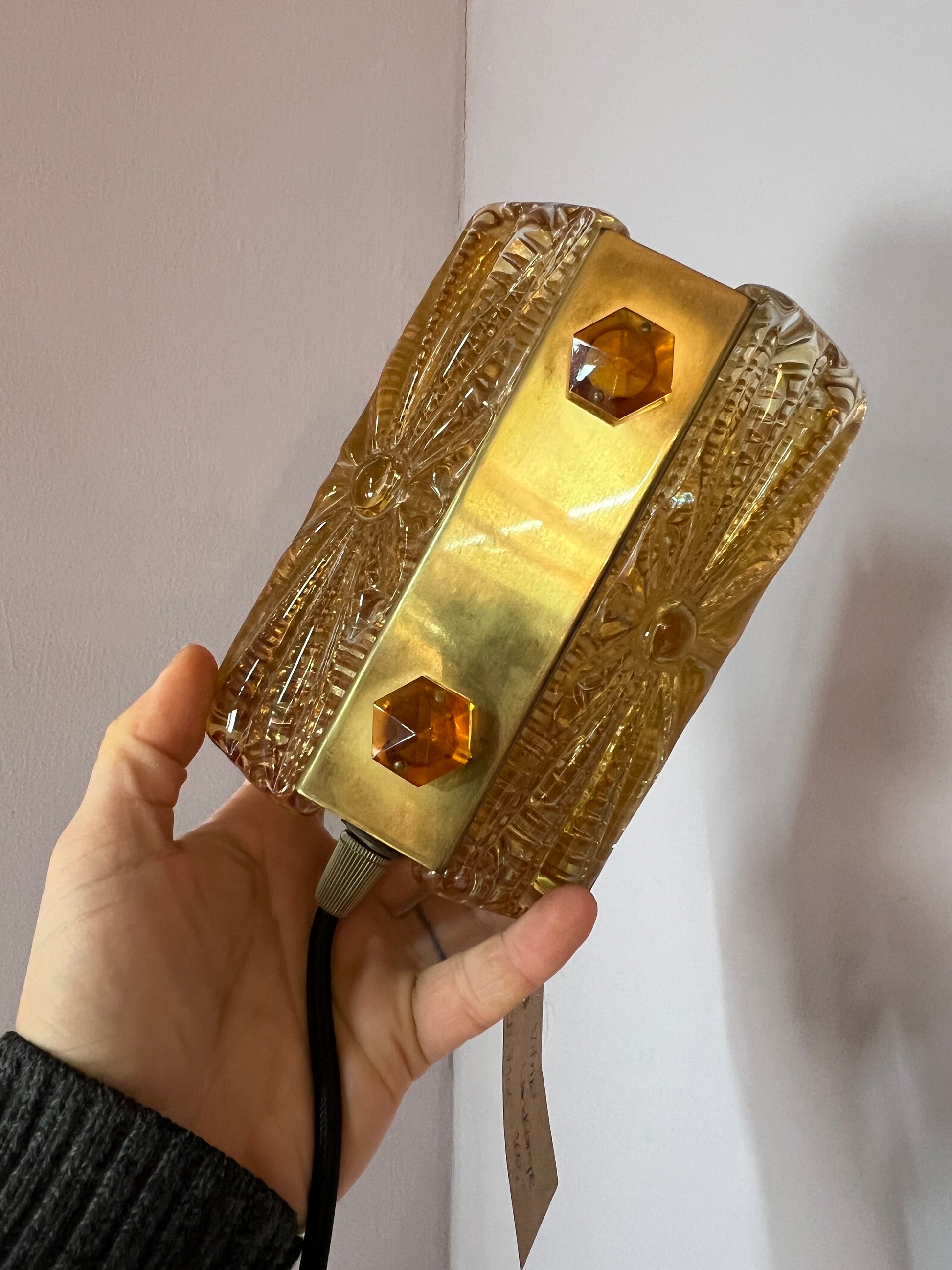 Wandlampe Glas Messing von Vitrika