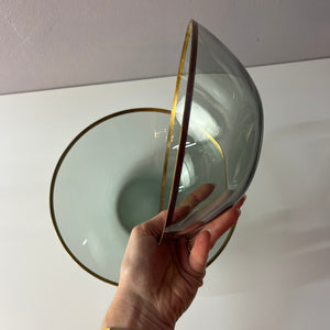 Set: 2 Schüsseln Rauchglas mit Goldrand