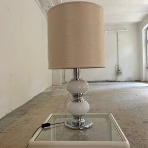 Tischlampe weiß Chrom Glas von Sölken