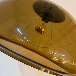 Hängelampe braun transparent Kunststoff