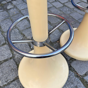 Barhocker creme orange von Friedrich Stuckenbröker für Lockhausen Plastik