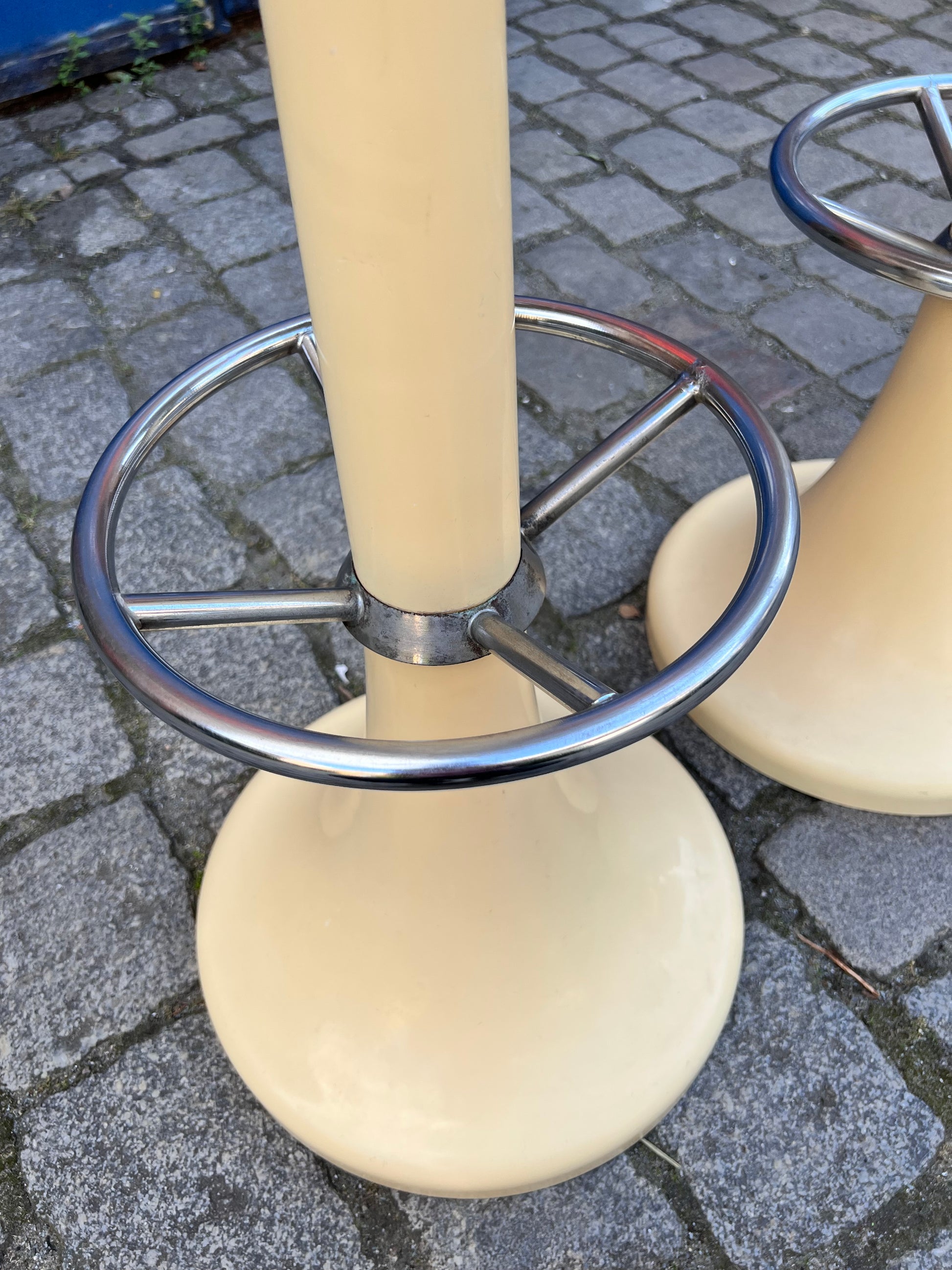 Barhocker creme orange von Friedrich Stuckenbröker für Lockhausen Plastik