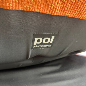 Sessel orange Cord Chrom mit Ottomane von pol international