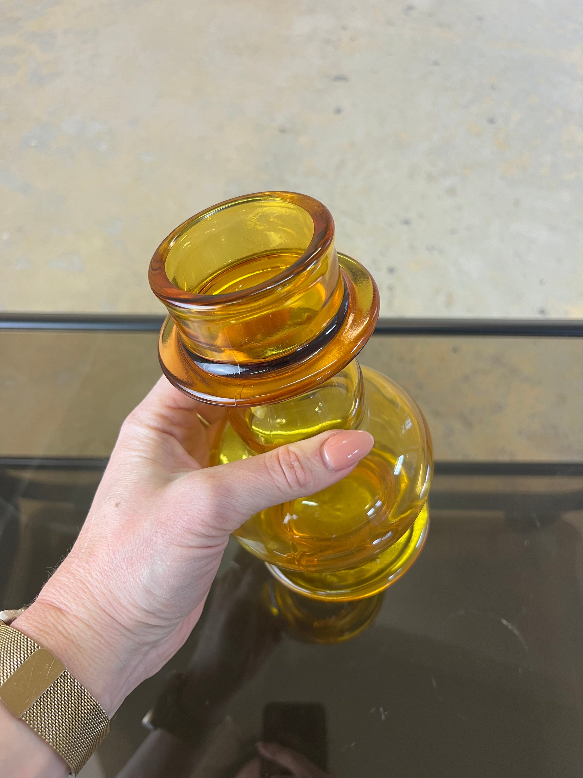 Hyazinthenvase gelb Glas