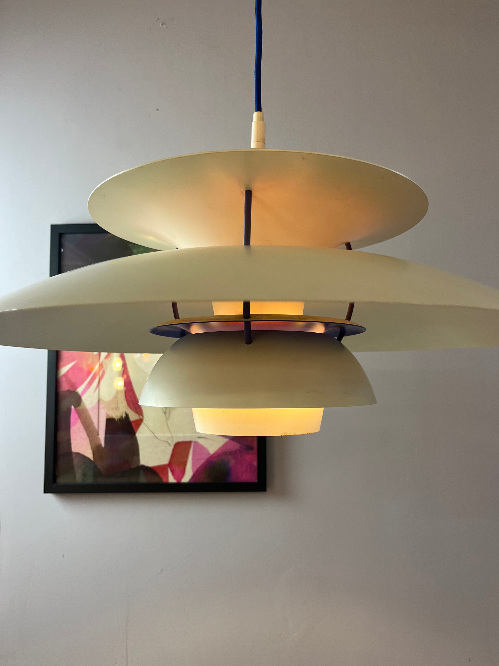 Lamellenlampe PH5 weiß von Poul Henningsen für Louis Poulsen