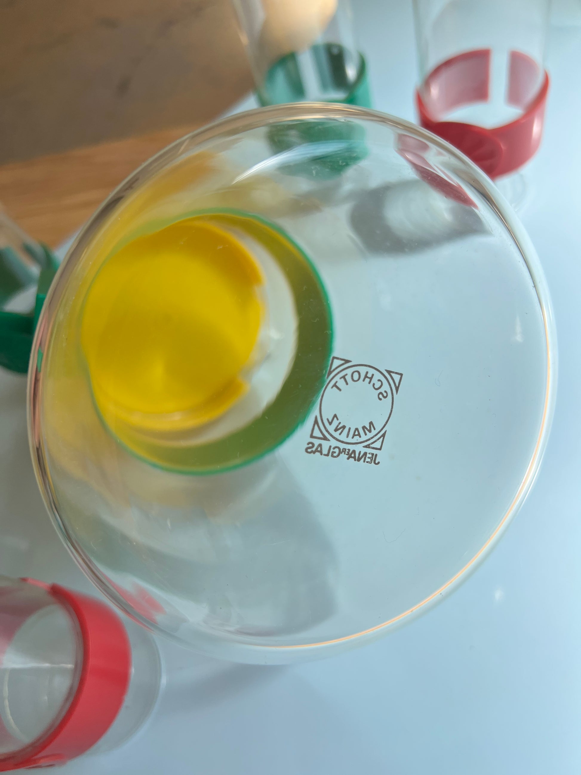Set: Karaffe und 6 Gläser von Schott Jena 70er