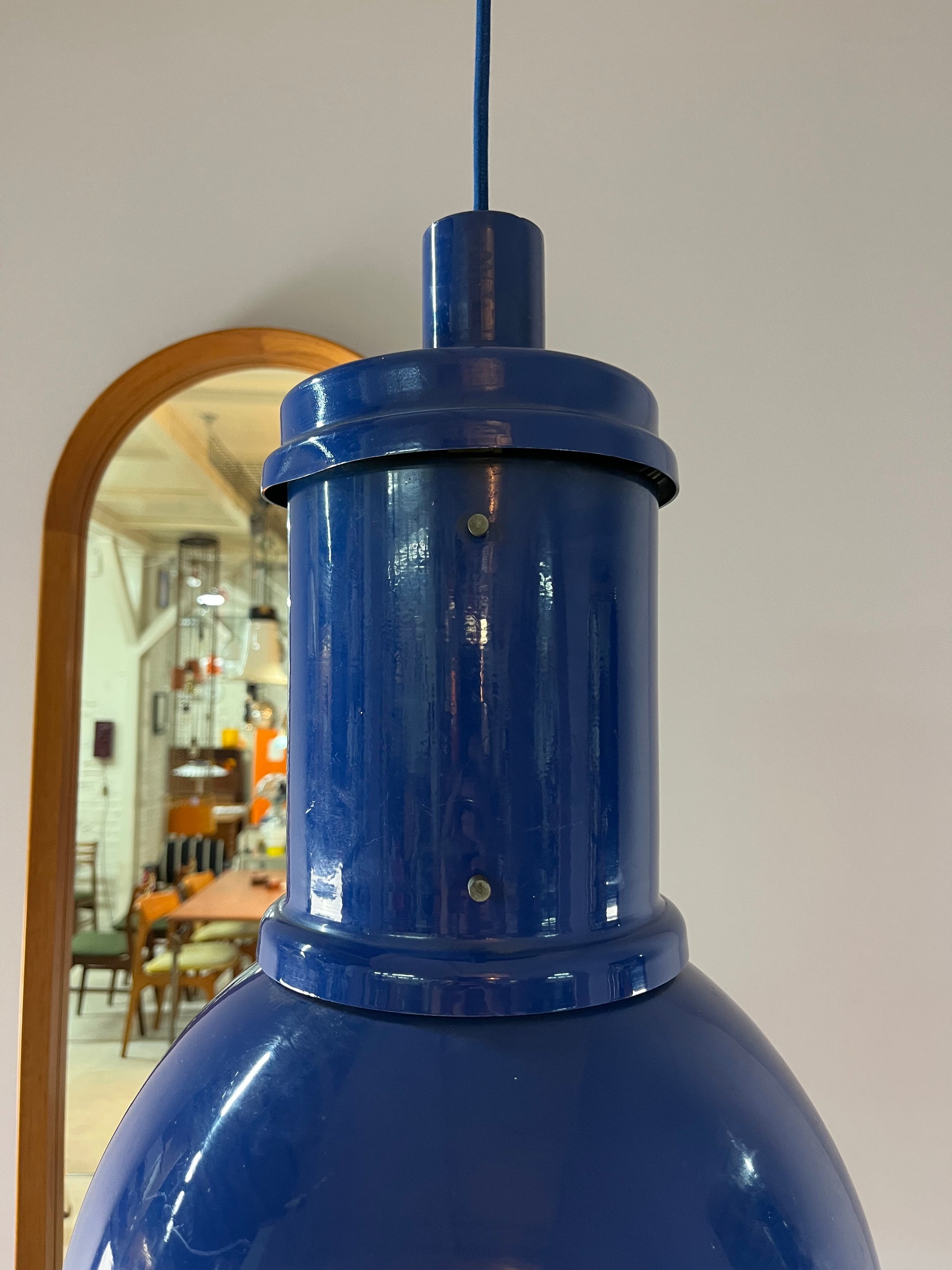 Industrielampe blau Metall