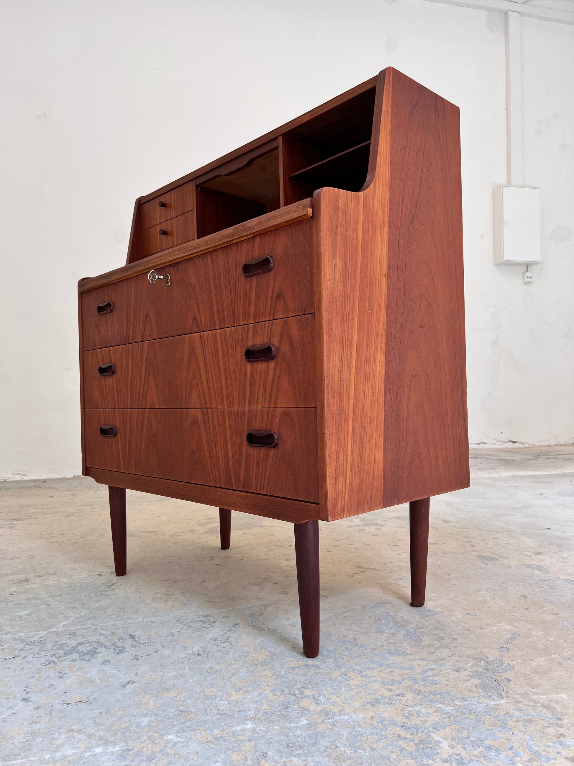 Sekretär Teak mit Spiegel aus Dänemark