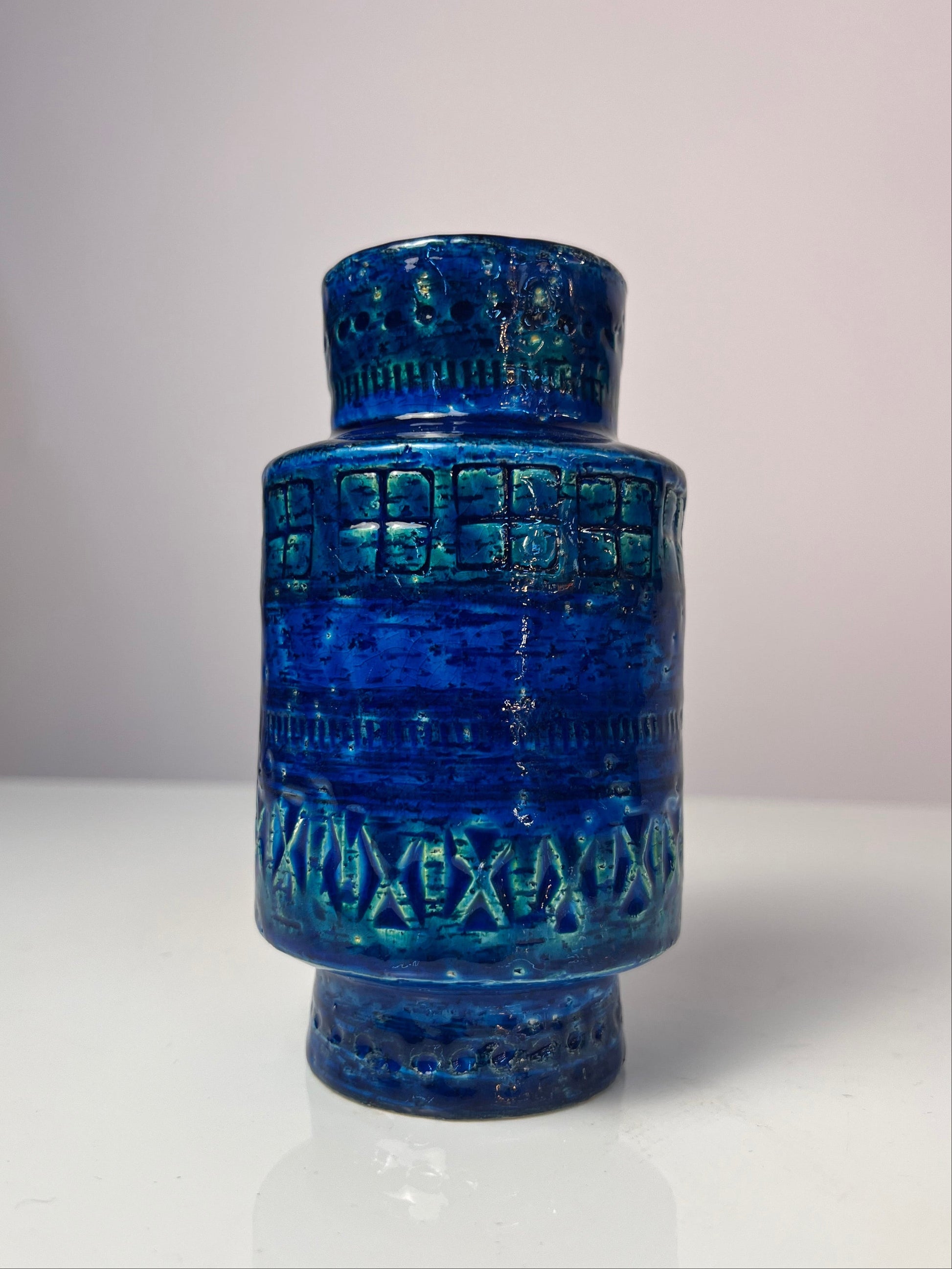 Vase Serie Rimini Blu von Aldo Londi für Bitossi