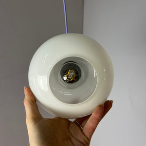 Hängelampe weiß Glas Chrom mit Stab