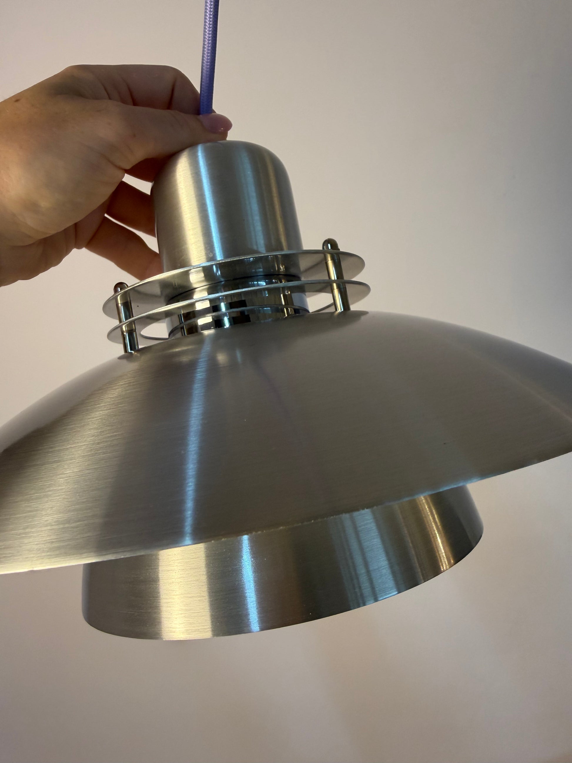 Lamellenlampe silber aus Dänemark