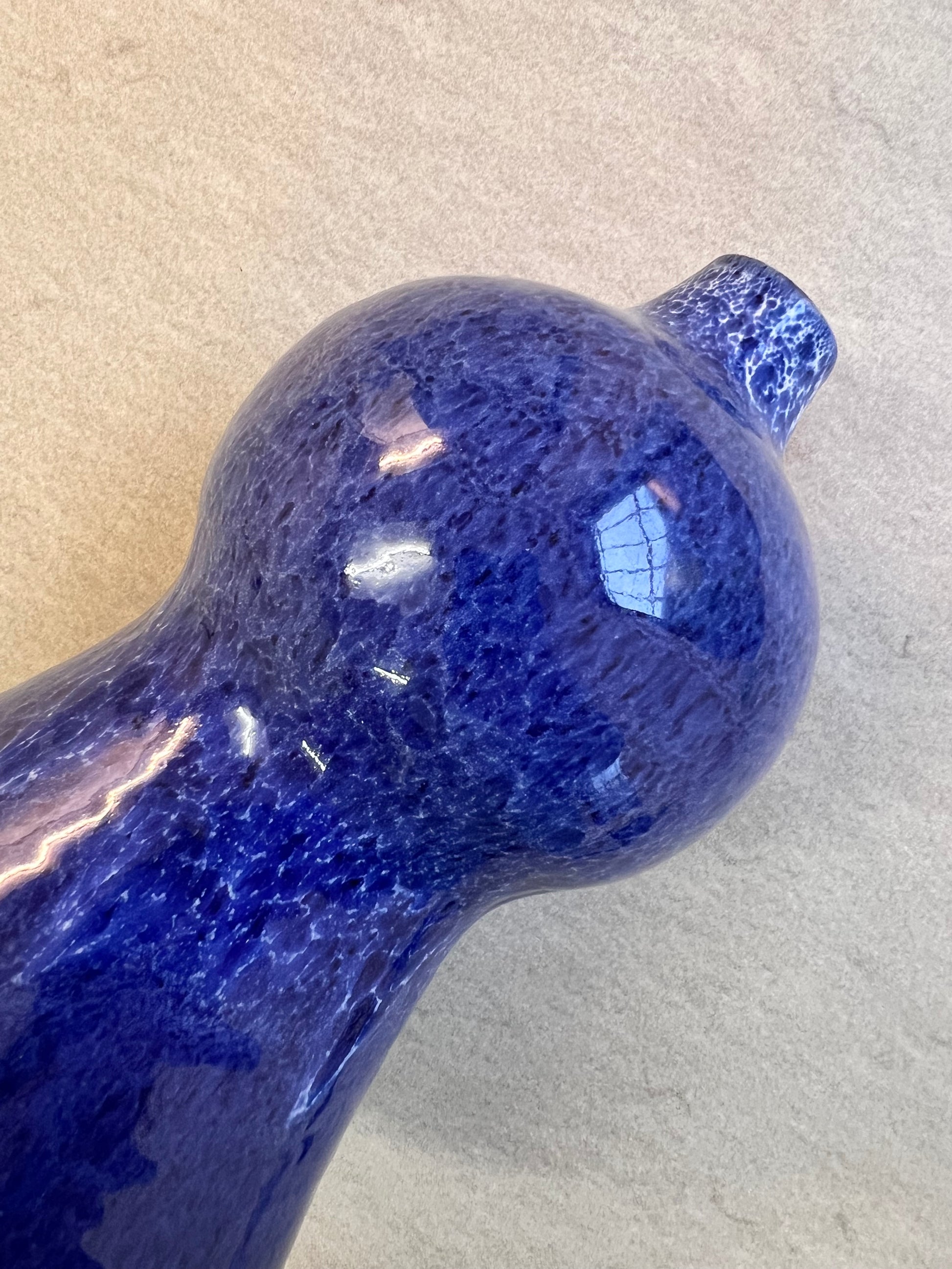 Vase blau Keramik von VEB Töpferhof Römhild DDR
