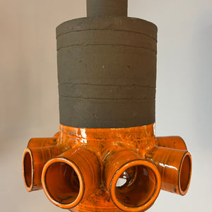 Hängelampe orange braun Keramik