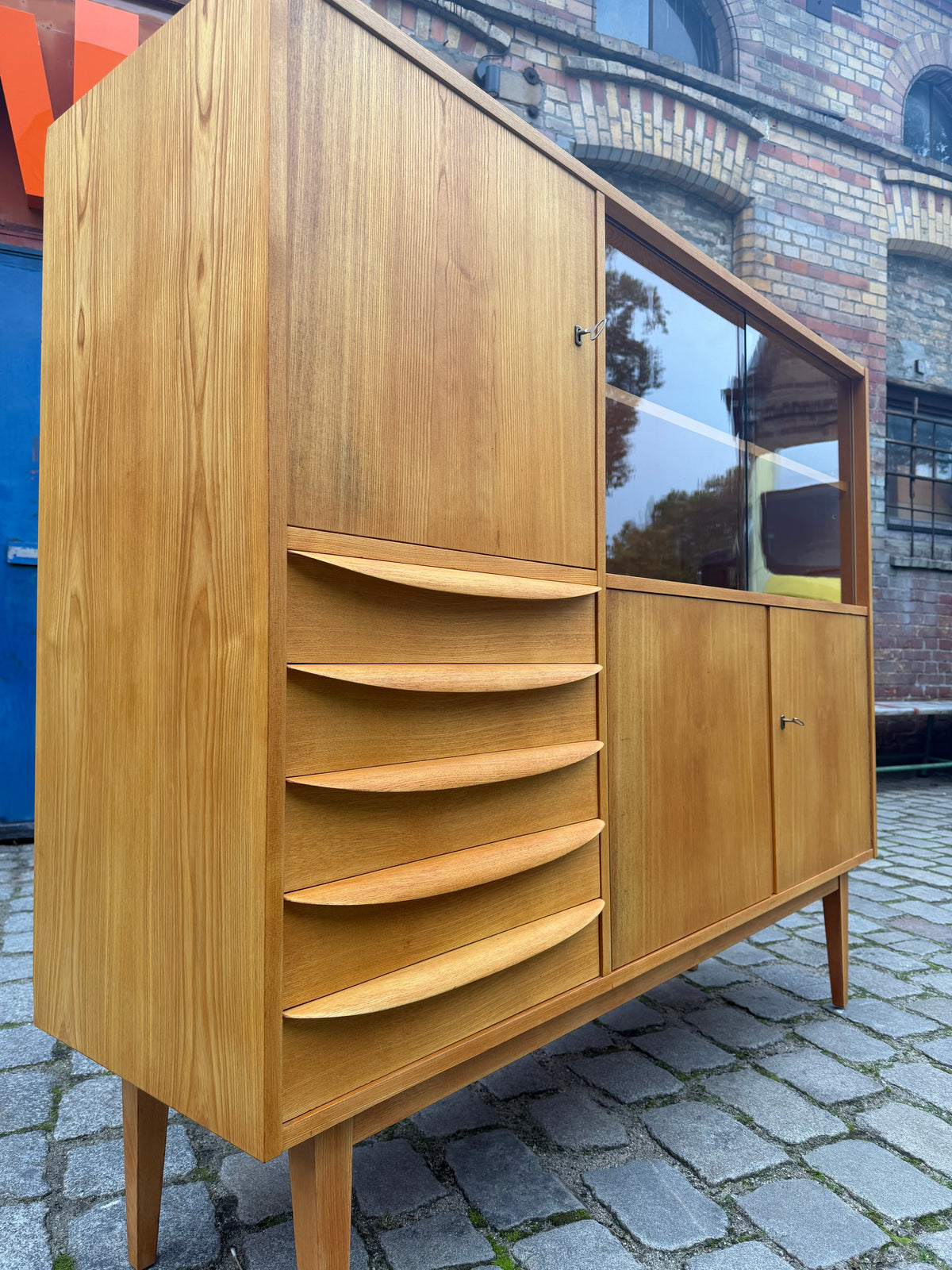 Highboard Typ 602/G Esche von Franz Ehrlich für Hellerau