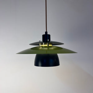Lamellenlampe teils neu lackiert grün schwarz aus Dänemark
