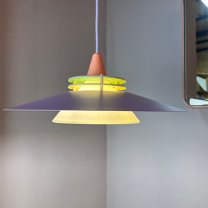 Lamellenlampe neu lackiert flieder aus Dänemark