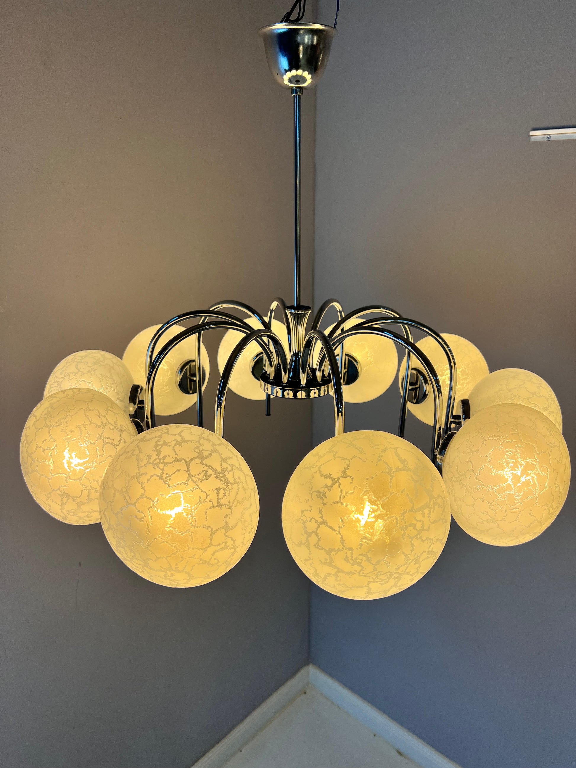 Kronleuchter mit 10 Kugeln von Richard Essig für Hustadt