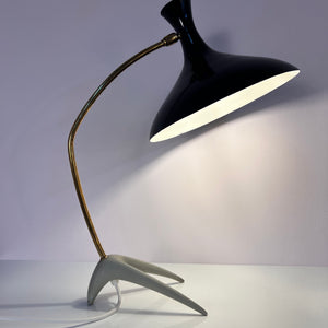 Tischlampe Krähenfuß / Diabolo schwarz weiß von Karl Heinz Kinsky für Cosack